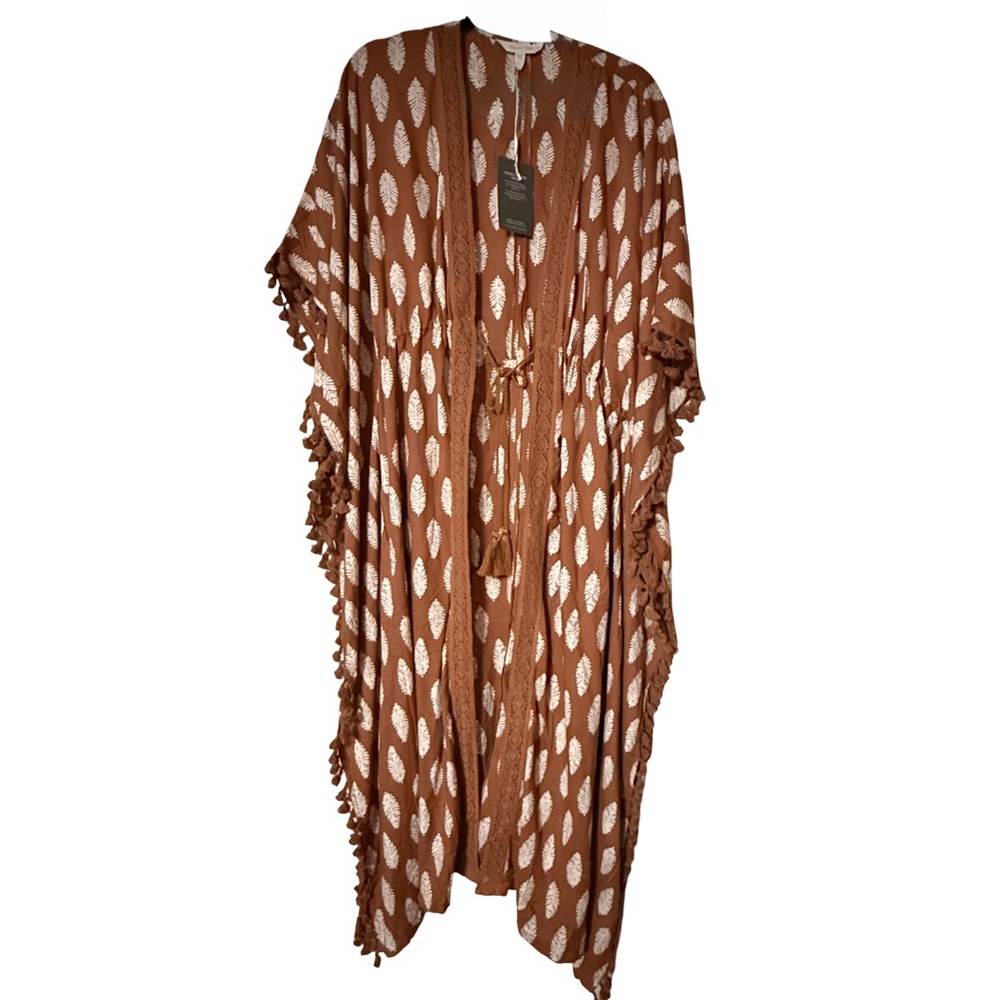 Garnet Hill Brown and White Kaftan